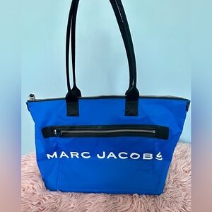 Marc Jacobs Royal Blue Nylon Tote with Black Straps